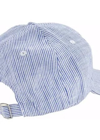 Тканевая бейсболка унисекс в полоску, полосатая кепка, синий цвет, натуральный 100% хлопок