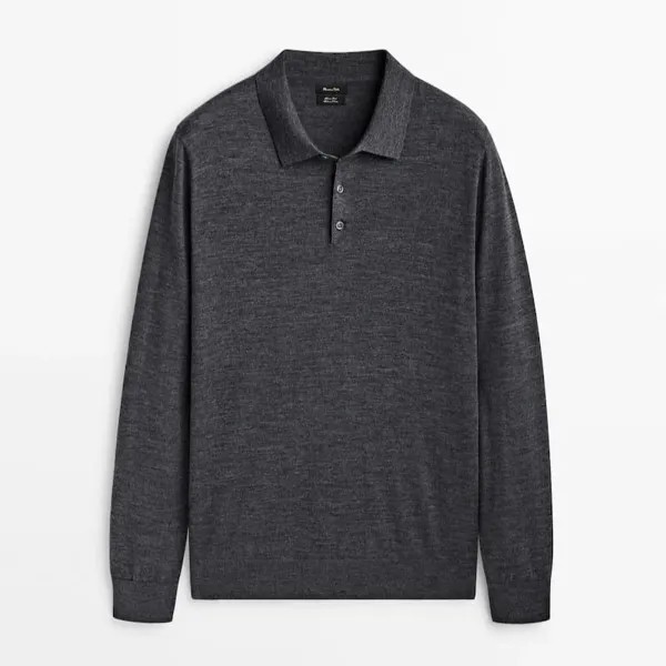 Свитер-поло Massimo Dutti, серый