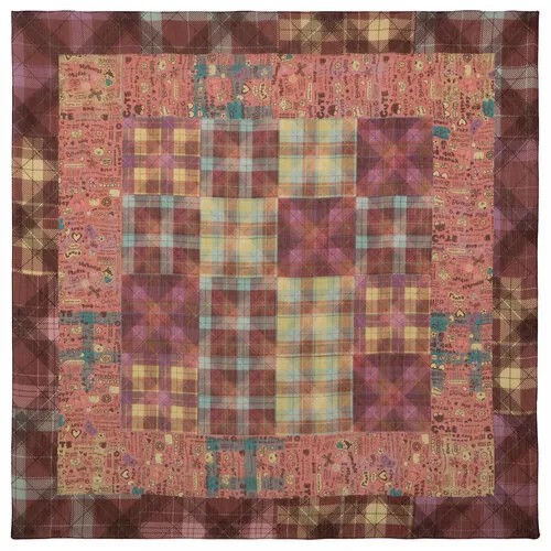Платок Павловопосадская платочная мануфактура,115х115 см, розовый, коричневый