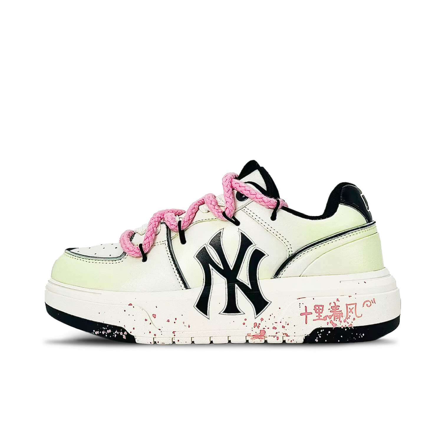 Кроссовки MLB Chunky Liner Skateboarding Shoes Unisex Low-top White/cyan/green, светло-зеленый