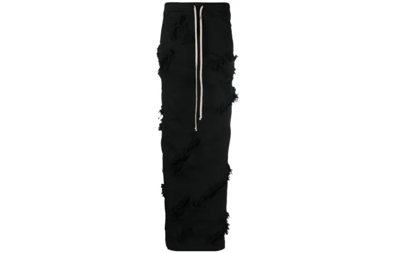 Повседневная длинная юбка женская черная Rick Owens Drkshdw