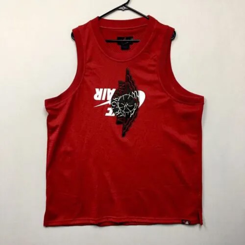 Майка Nike Air Jordan Jumpman Classic Wings (мужской размер 2XL), красные спортивные майки