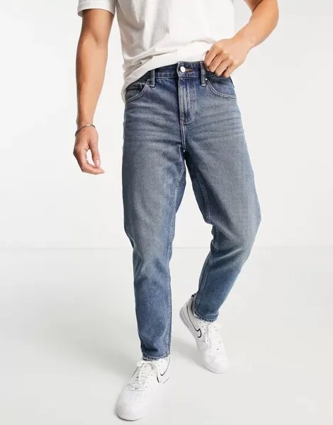 Классические жесткие джинсы ASOS винтажного грязно-синего цвета