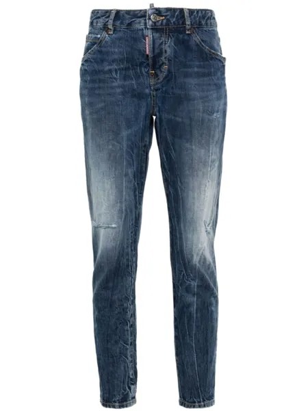 Dsquared2 зауженные джинсы Icon Cool Girl с завышенной талией, синий