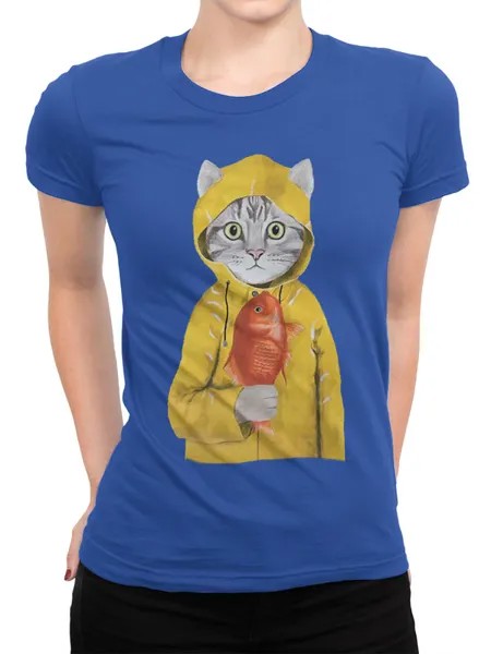 Футболка женская Design Heroes CAT-762215-1fut-b синяя S