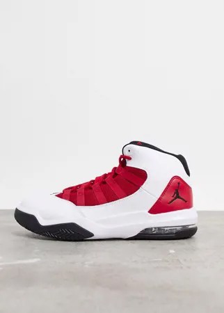 Белые кроссовки с красными вставками Nike Jordan Max Aura-Белый