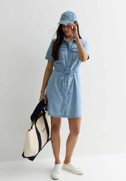 Джинсовое платье Lightweight Short Sleeve New Look, синий