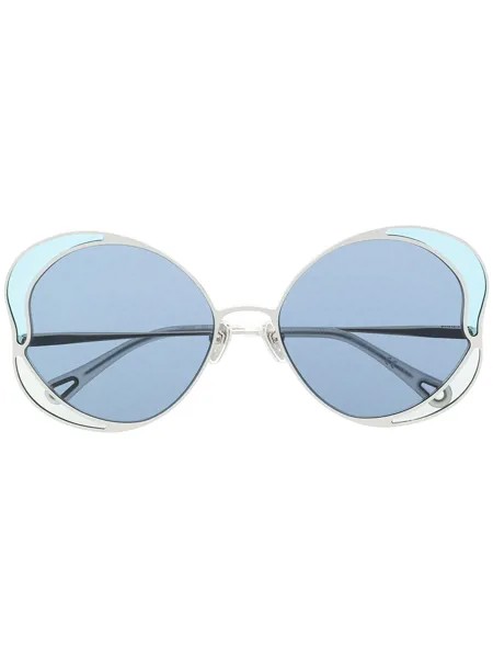 Chloé Eyewear солнцезащитные очки Gemma в оправе 'бабочка'