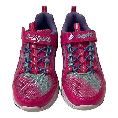 Кроссовки с подсветкой Skechers Girls Hook- Loop Strap Shimmer Laser Beam Light-Up