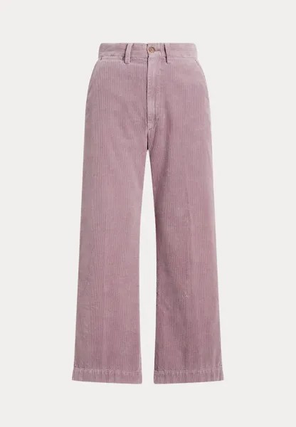 Тканевые брюки CORDUROY WIDE LEG CROPPED TROUSER Ralph Lauren, сирень