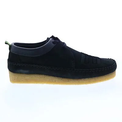 Clarks Weaver Weft 26165828 Мужские черные оксфорды и туфли на шнуровке повседневная обувь