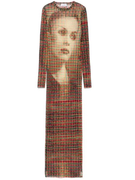 Jean Paul Gaultier платье с принтом лица, нейтральный цвет