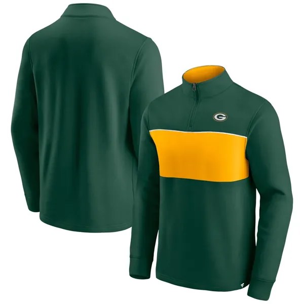 Мужская фирменная зелено-золотая куртка Green Bay Packers с молнией на четверть для вечеринок Fanatics
