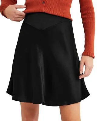 Женская атласная мини-юбка Boden косого кроя