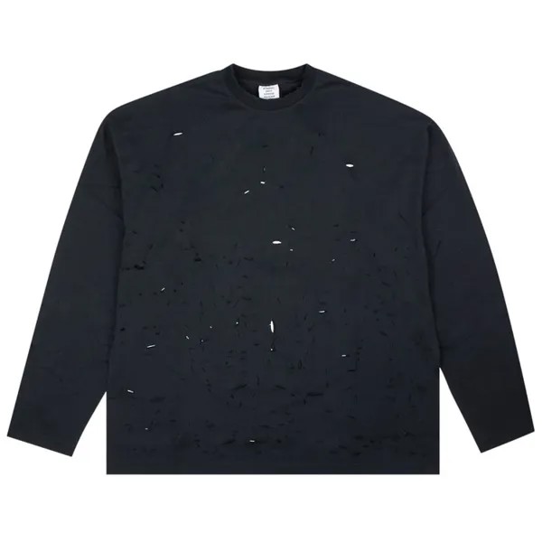 Лонгслив Vetements Destroyed 'Black', черный