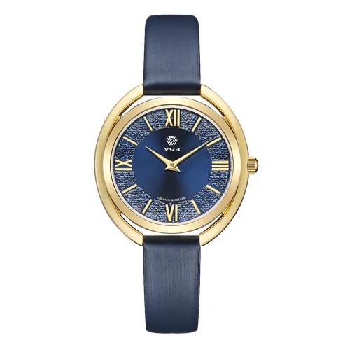 Наручные часы УЧЗ 3022L-4, золотой, синий