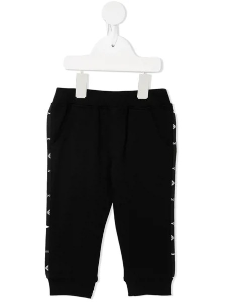 Emporio Armani Kids спортивные брюки с логотипами на лампасах