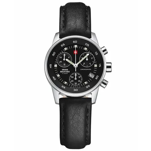 Наручные часы SWISS MILITARY BY CHRONO SM34013.03, черный, серебряный