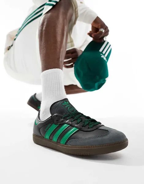Adidas Originals – Samba OG – Черно-зеленая спортивная обувь