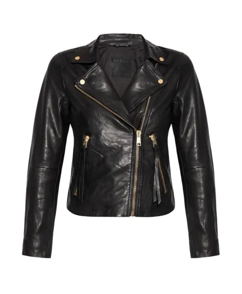 Кожаный пиджак Allsaints, черный