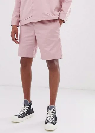 Розовые шорты из ткани с добавлением хлопка M.C.Overalls-Розовый