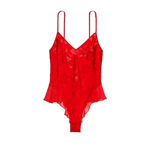 Боди Victoria's Secret VS Archives Burnout Satin, красный