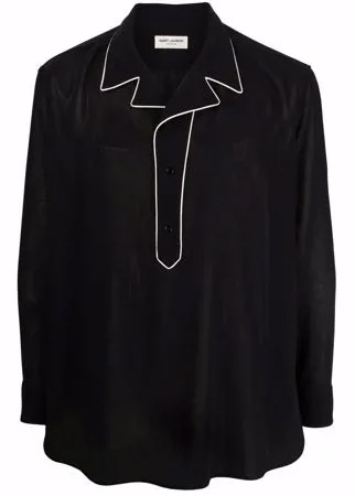 Saint Laurent рубашка поло свободного кроя с контрастной отделкой