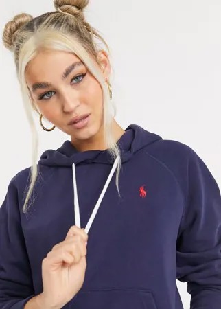 Темно-синий худи на молнии Polo Ralph Lauren