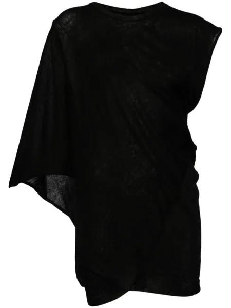 Драпированный топ асимметричного кроя Yohji Yamamoto, черный