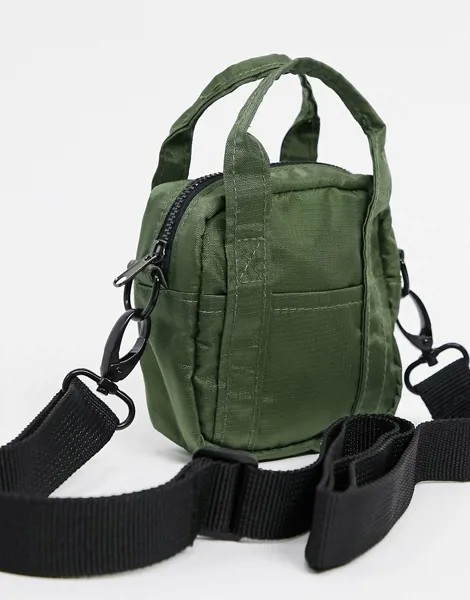 Маленькая сумка через плечо в стиле милитари цвета хаки с ручками и ремешком ASOS DESIGN-Зеленый