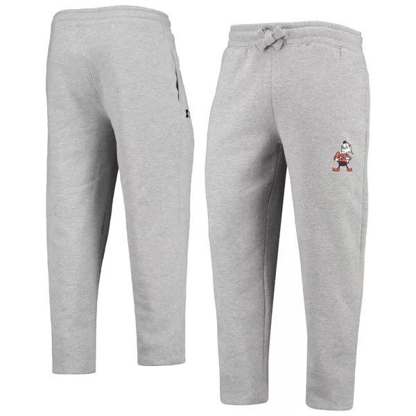 Мужские серые спортивные штаны для бега Cleveland Browns Team Throwback Option Starter