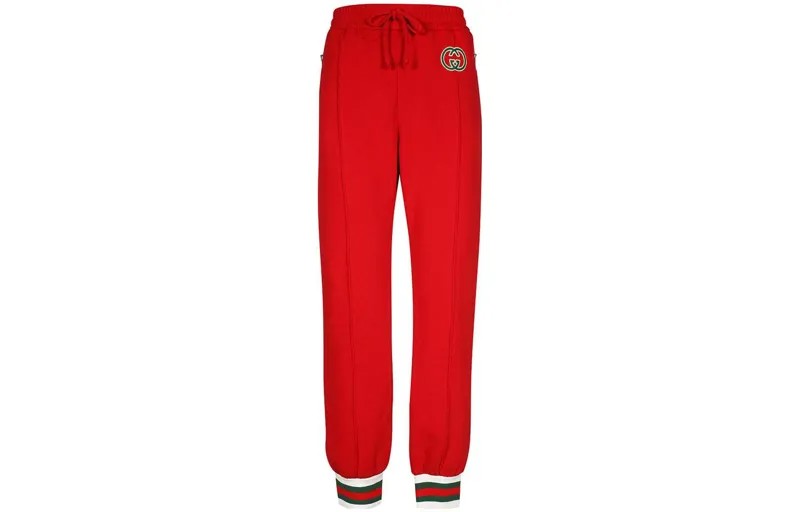 Трикотажные спортивные штаны женские красные Gucci