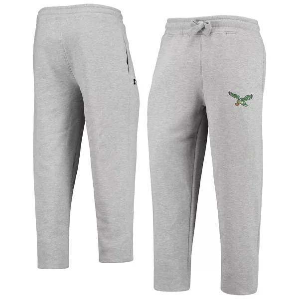 Мужские серые спортивные штаны для бега Philadelphia Eagles Team Throwback Option Starter