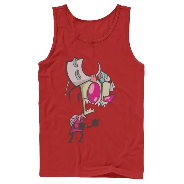 Мужская майка Nickelodeon Invader Zim угрожающий смех усталый Gir портрет графический рисунок майка
