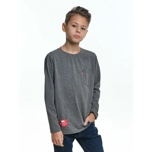 Лонгслив Mini Maxi, хлопок, размер 104, черный, серый
