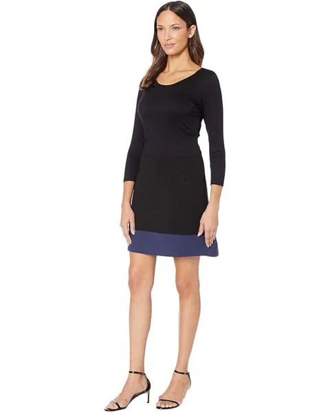 Платье Nicole Miller Ponte Scoop Neck Dress, цвет Black Navy