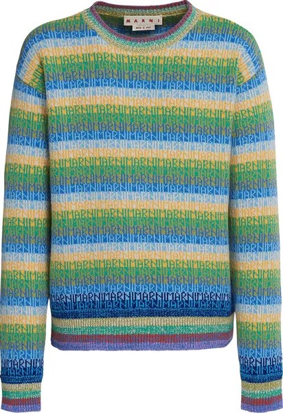 Свитер Marni Roundneck Sweater 'Lake', зеленый