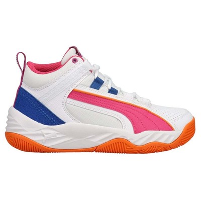 Puma Rebound Future Evo High Top Молодежные мальчики Белые кроссовки Повседневная обувь 3855830