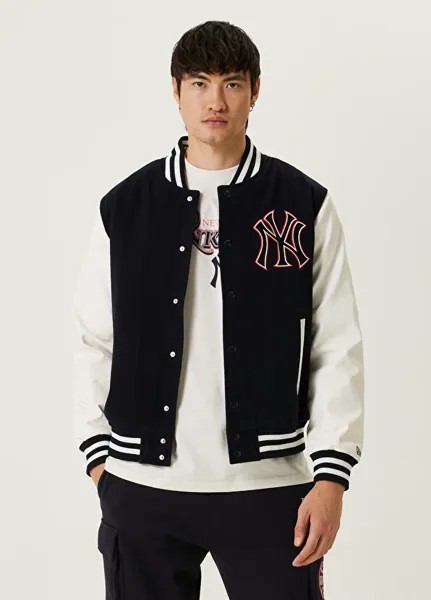 Темно-синий шерстяной бомбер new york yankees New Era
