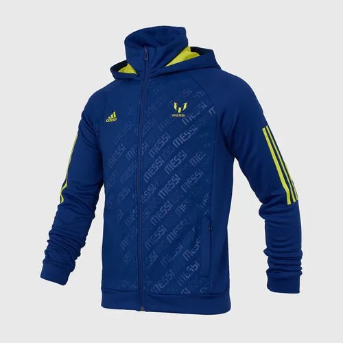 Худи adidas детское, капюшон, размер 164, синий