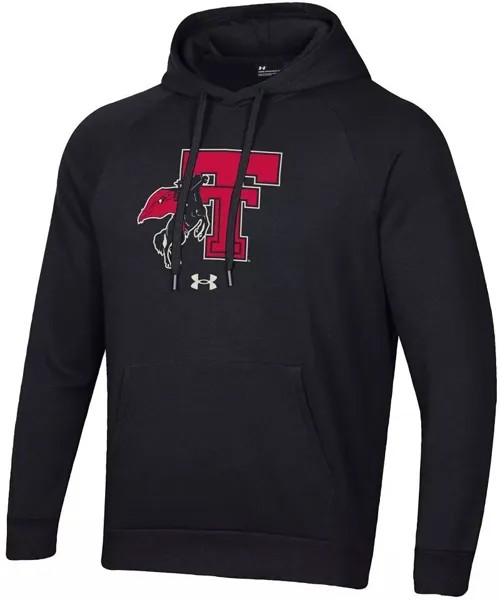 Мужской черный флисовый пуловер с капюшоном Under Armour Texas Tech Red Raiders