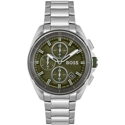 Наручные часы BOSS, зеленый, серебряный
