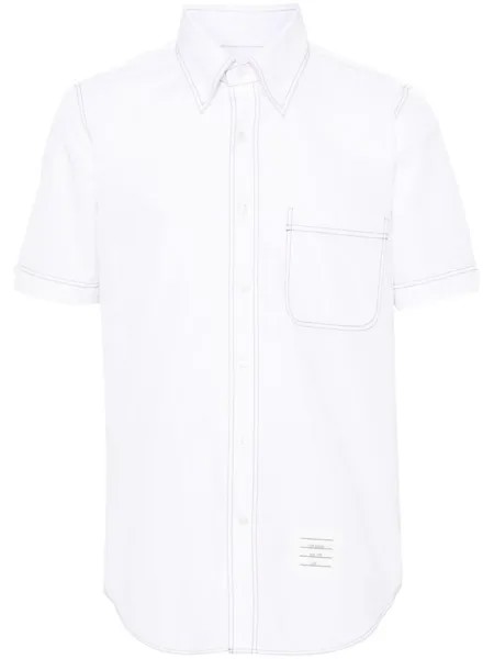 Thom Browne рубашка с декоративной строчкой, белый