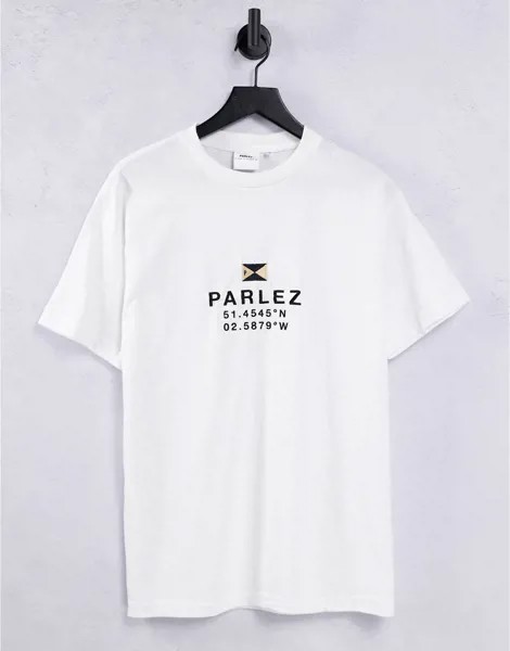 Белая футболка с принтом Parlez Prospect-Белый