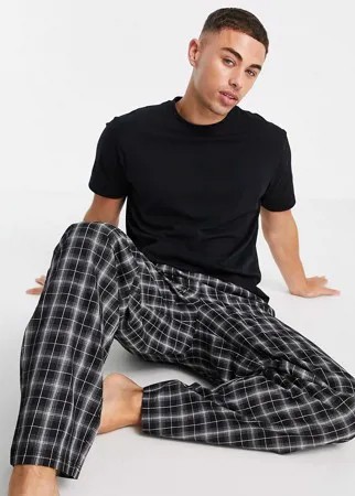 Пижама из футболки и брюк в клетку для дома ASOS DESIGN-Разноцветный