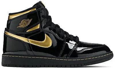 Мужские кроссовки Jordan 1 Retro High OG Black/Metallic Gold-Black 2020 (555088 032)