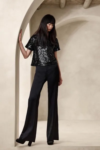 Топ Alina с пайетками Banana Republic, черный