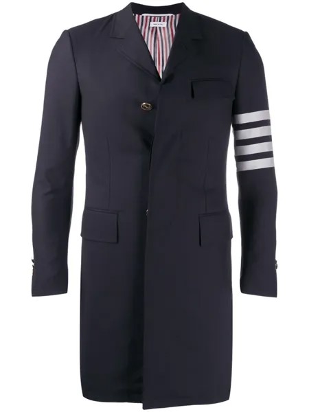 Thom Browne строгое пальто с полосками 4-Bar, синий