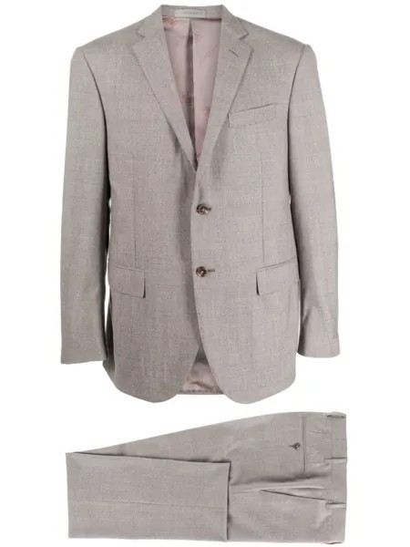 Corneliani строгий костюм с однобортным пиджаком, нейтральный цвет