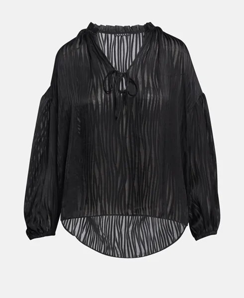 Атласная блузка-рубашка Sisley, цвет Caviar Black